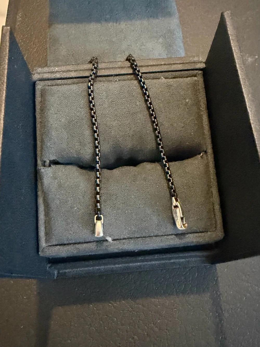 David Yurman Black Box Chain bracelet large   with Silver Clasp